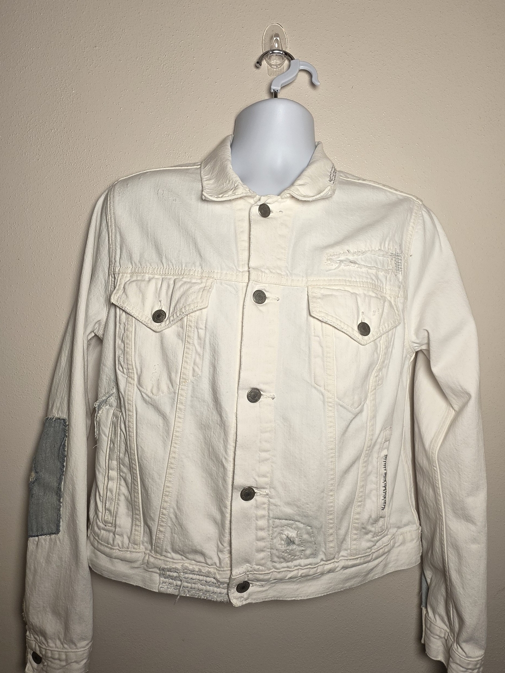 Polo by Ralph Lauren Cream Denim Jacket with Patch Detail